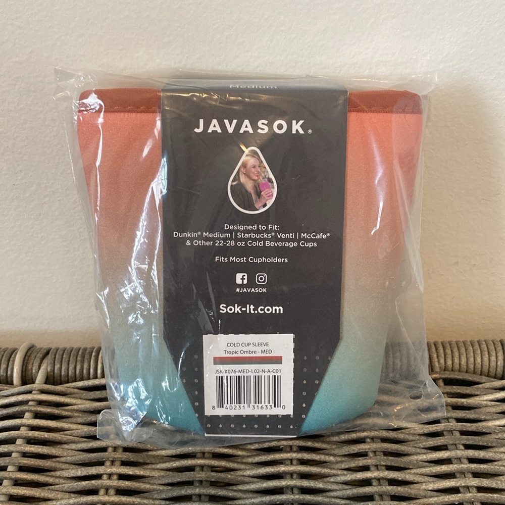JAVASOK Insulator Sleeve For Cold Beverages Size M 22-28 oz